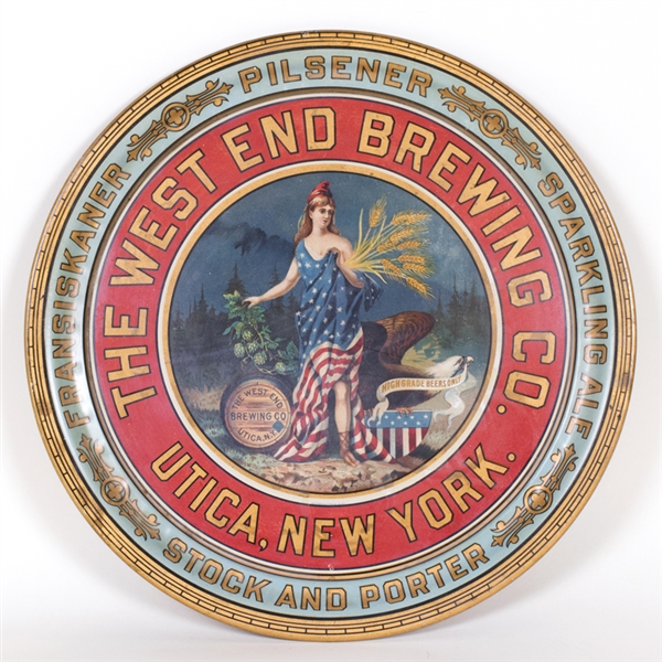 West End Brewing Patriotic Flag Dress Lady Tray